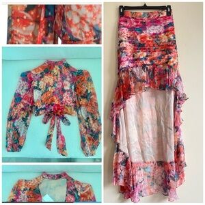 Rococo Sand Peony Skirt and Top Set